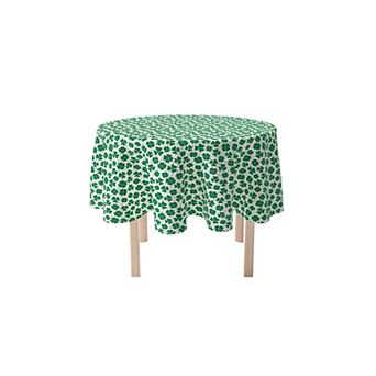 Round Tablecloth, 100% Polyester, 60" Round, St. Patrick's Day Shamrock Decoration