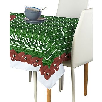 Rectangular Tablecloth, 100% Polyester, 60x120", Football Garland