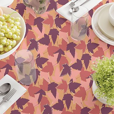 Round Tablecloth, 100% Polyester, 70" Round, Fall Season Maple Leaves
