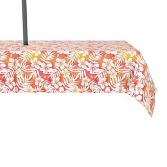 Water Repellent, Outdoor, 100% Polyester, 60x84", Hibiscus Island Style