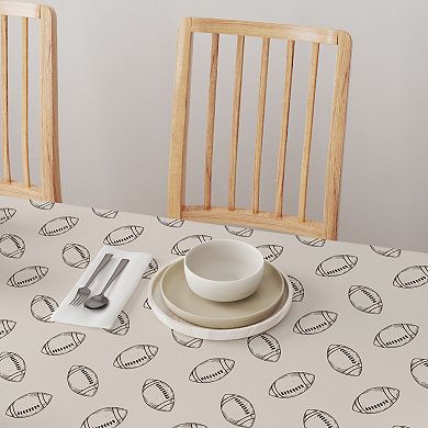 Rectangular Tablecloth, 100% Cotton, 52x120", Football Sketch