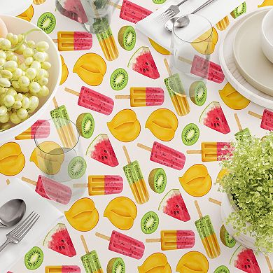 Round Tablecloth, 100% Polyester, 60" Round, Summer Fruit Pops