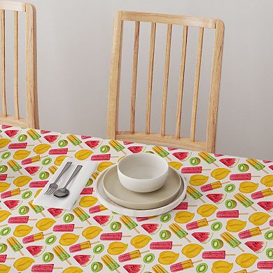 Round Tablecloth, 100% Polyester, 60" Round, Summer Fruit Pops