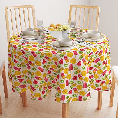Round Tablecloth, 100% Polyester, 60" Round, Summer Fruit Pops
