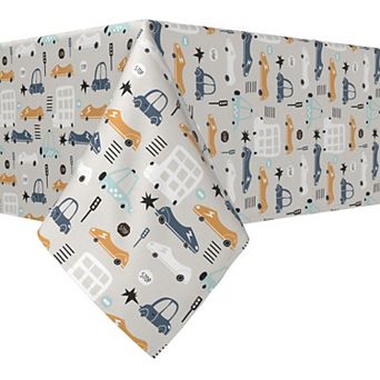 Rectangular Tablecloth, 100% Cotton, 52x104", Doodle Cars