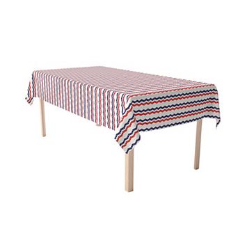 Rectangular Tablecloth, 100% Cotton, 60x120", Patriotic Chevron