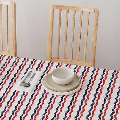 Square Tablecloth, 100% Cotton, 52x52", Patriotic Chevron