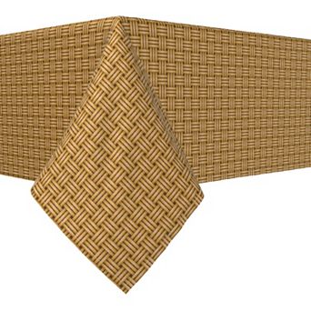 Rectangular Tablecloth, 100% Polyester, 60x120", Wicker Reed Fence