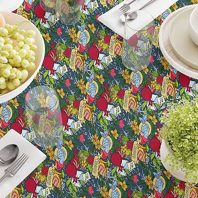 Round Tablecloth, 100% Polyester, 90" Round, Happy Jewish New Year