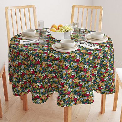 Round Tablecloth, 100% Polyester, 90" Round, Happy Jewish New Year