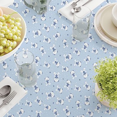 Square Tablecloth, 100% Polyester, 60x60", Blue Teddy Bears