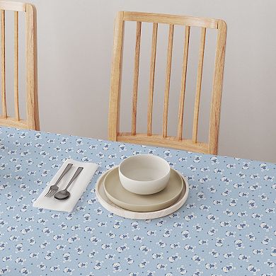 Square Tablecloth, 100% Polyester, 60x60", Blue Teddy Bears