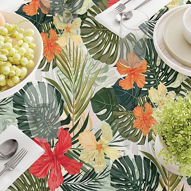 Rectangular Tablecloth, 100% Polyester, 60x104", Hibiscus Garden