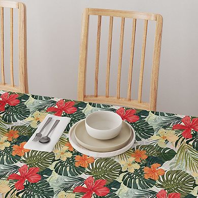 Rectangular Tablecloth, 100% Polyester, 60x104", Hibiscus Garden