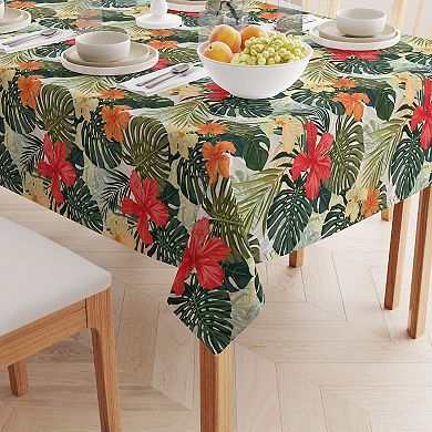 Rectangular Tablecloth, 100% Polyester, 60x104", Hibiscus Garden