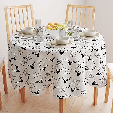 Round Tablecloth, 100% Polyester, 70" Round, Deer & Arrows