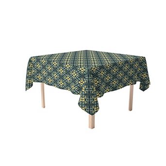 Square Tablecloth, 100% Cotton, 52x52", Floral 123