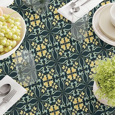 Square Tablecloth, 100% Cotton, 52x52", Floral 123