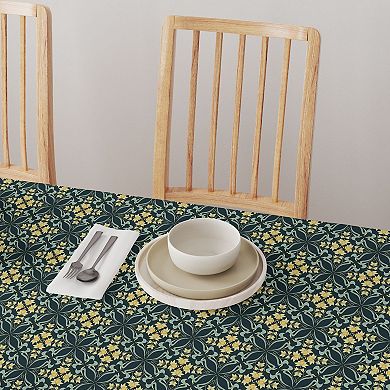 Square Tablecloth, 100% Cotton, 52x52", Floral 123