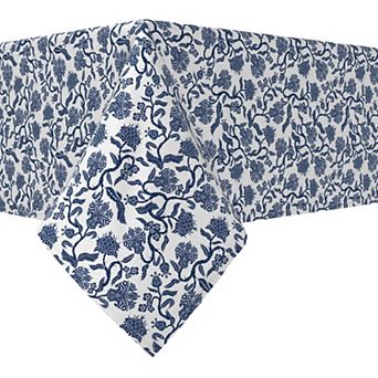 Rectangular Tablecloth, 100% Cotton, 52x84", Floral 182