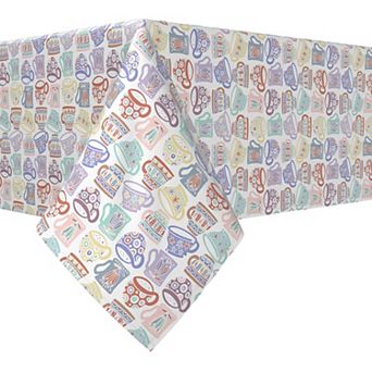 Rectangular Tablecloth, 100% Polyester, 60x120", Abstract Mugs