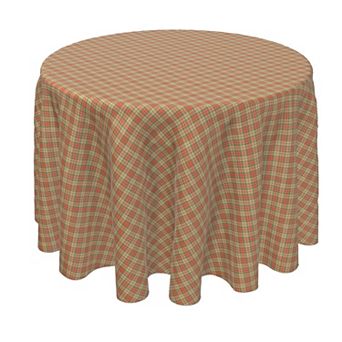Round Tablecloth, 100% Polyester, 60" Round, Thanksgiving Retro Tartan Plaid
