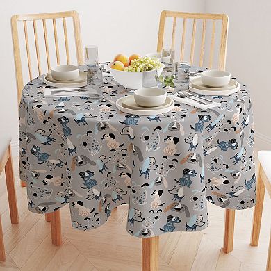 Round Tablecloth, 100% Polyester, 70" Round, Cartoon Pets