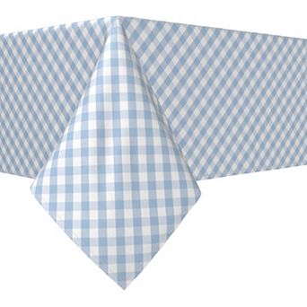 Rectangular Tablecloth, 100% Cotton, 60x120", Pastel Blue Cross Weave Gingham
