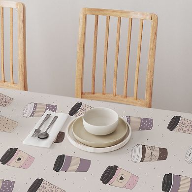 Square Tablecloth, 100% Polyester, 54x54", Coffee To Go