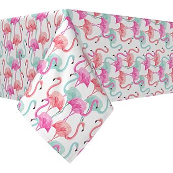 Rectangular Tablecloth, 100% Cotton, 60x104", Flamingo Beach