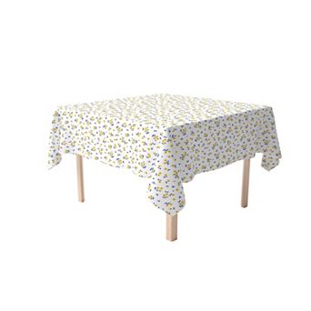 Square Tablecloth, 100% Cotton, 52x52", Daisy Allover Pattern