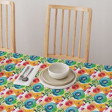 Square Tablecloth, 100% Cotton, 52x52", Floral 192