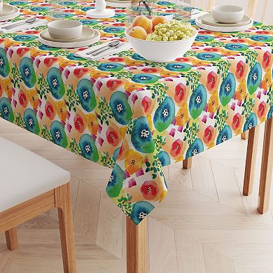Square Tablecloth, 100% Cotton, 52x52", Floral 192