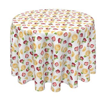 Round Tablecloth, 100% Polyester, 70" Round, Watercolor Fruit