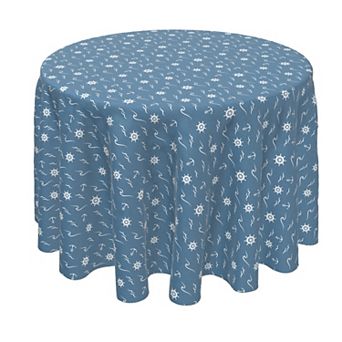 Round Tablecloth, 100% Polyester, 70" Round, Coastal Sea