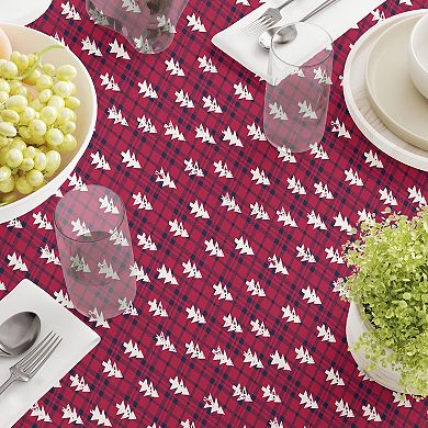 Rectangular Tablecloth, 100% Cotton, 60x120", Holiday Woodland Plaid