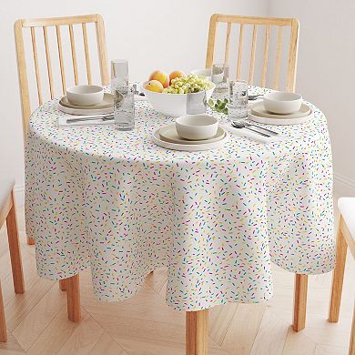 Round Tablecloth, 100% Polyester, 70" Round, Sprinkles on White