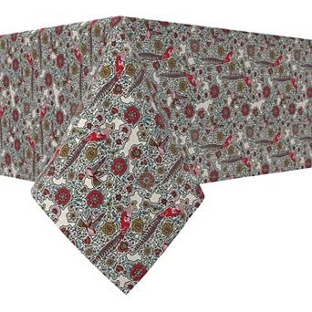 Rectangular Tablecloth, 100% Cotton, 52x120", Floral 42