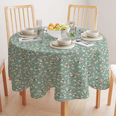 Round Tablecloth, 100% Polyester, 70" Round, Chinese Cherry Blossom
