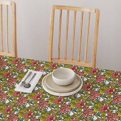 Rectangular Tablecloth, 100% Cotton, 60x84", Floral 4