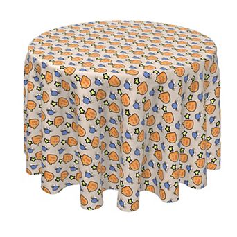 Round Tablecloth, 100% Polyester, 70" Round, Pacman Halloween
