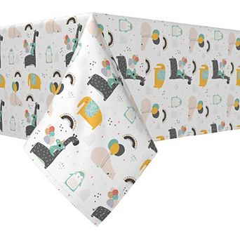 Rectangular Tablecloth, 100% Cotton, 60x120", Party Animals