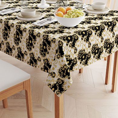 Square Tablecloth, 100% Cotton, 52x52", Floral 168