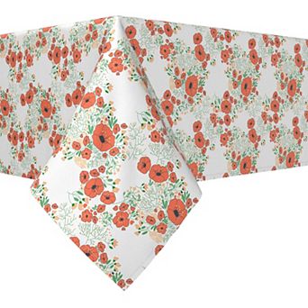 Rectangular Tablecloth, 100% Cotton, 52x84", Summer Floral Design