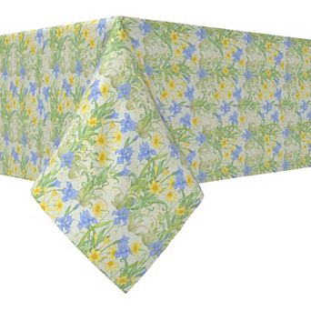 Rectangular Tablecloth, 100% Cotton, 52x120", Floral 137