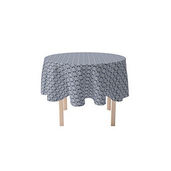 Round Tablecloth, 100% Polyester, 90" Round, Cranes in Damask