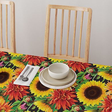 Square Tablecloth, 100% Polyester, 54x54", Sunflower Garden