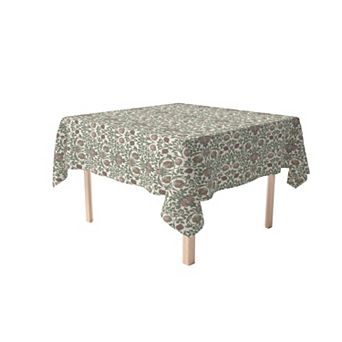 Square Tablecloth, 100% Cotton, 52x52", Floral 63