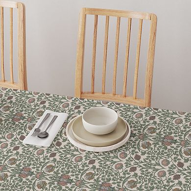 Square Tablecloth, 100% Cotton, 52x52", Floral 63