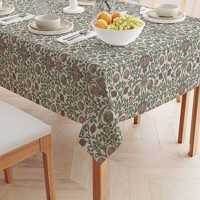 Square Tablecloth, 100% Cotton, 52x52", Floral 63
